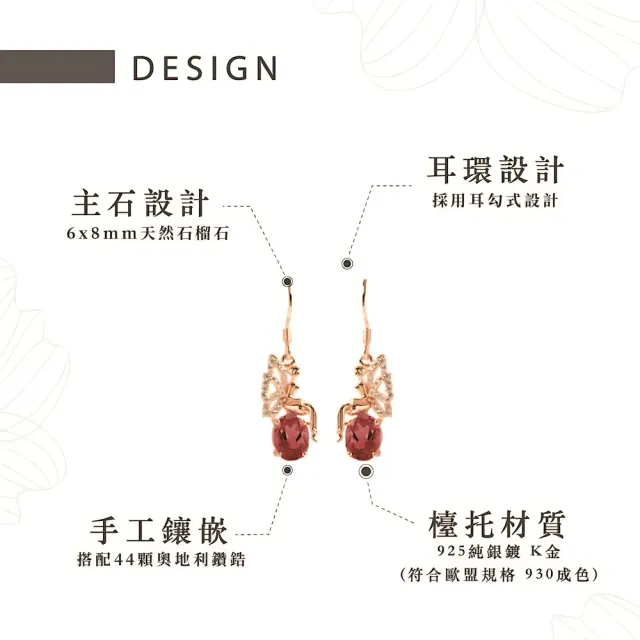 【幸福珠寶】Noble｜精靈 紅石榴耳環(小精靈系列耳環 Happy  母親節禮物  )