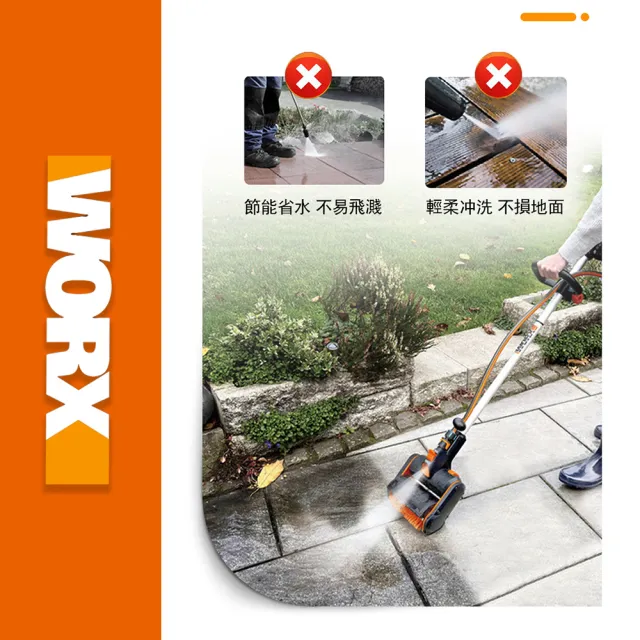 【WORX 威克士】20V 鋰電多功能地刷/清洗機(WG441E)