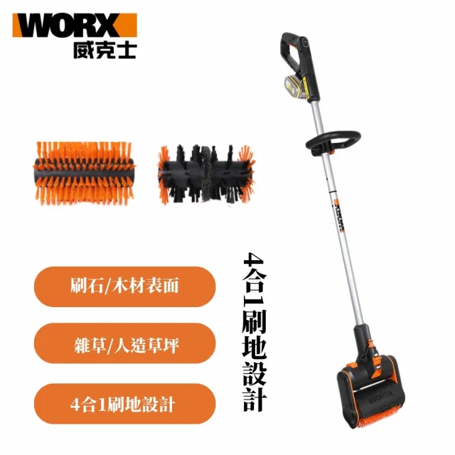 【WORX 威克士】20V 鋰電多功能地刷/清洗機(WG441E)
