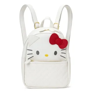 【SANRIO 三麗鷗】雙11 菱格紋造型皮質後背包