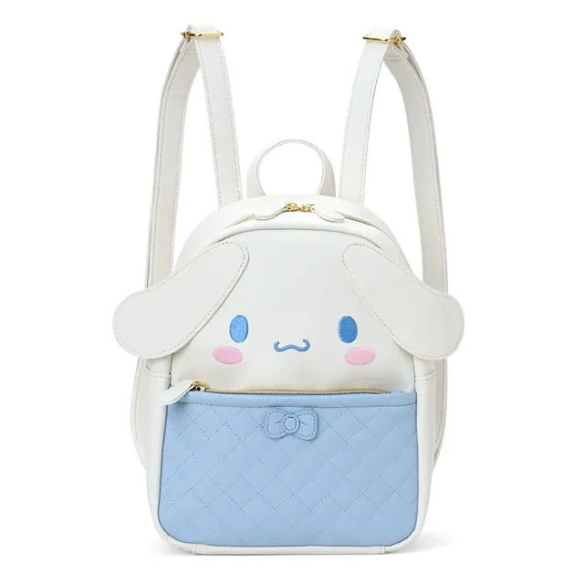 【SANRIO 三麗鷗】雙11 菱格紋造型皮質後背包
