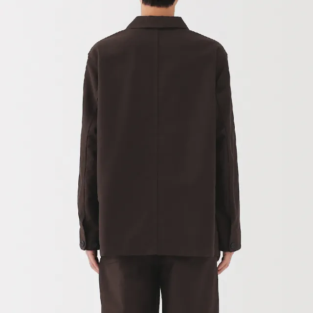 【MUJI 無印良品】男吉貝木棉混厚織斜紋外套(黑色/暗藍/深棕)