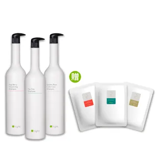 【O’right 歐萊德】洗髮精1000ml+補充包600ml(momo獨家限定組 茶樹/枸杞/香檳玫瑰)