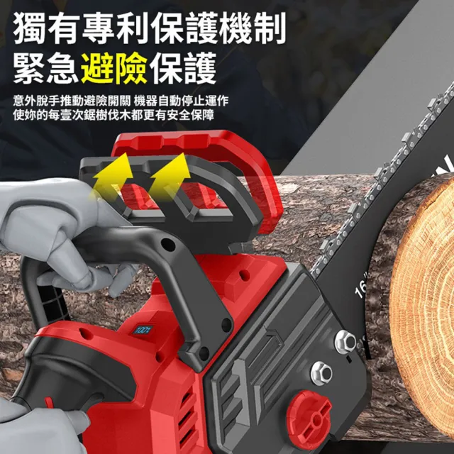 【Ogula 小倉】鏈鋸機 雙電驅動 乾濕速切70公分 16吋無刷王者款（15節兩電）緊急剎車(電鏈鋸/伐木鋸/電鋸)