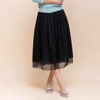 【perng yuh 芃諭名品】輕麗優雅 網格蕾絲 圓裙(2025 AW Collection｜4C秋冬新品上市)