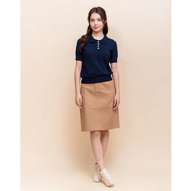 【perng yuh 芃諭名品】*自在輕揚 袋飾 工裝 及膝裙(2025 AW Collection|4C秋冬新品上市)