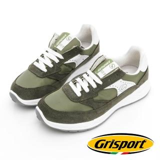 【GEORGE 喬治皮鞋】Grisport 義大利進口 真皮運動綁帶休閒鞋 -墨綠438015GH51