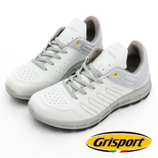 【GEORGE 喬治皮鞋】Grisport 義大利進口 牛皮綁帶休閒氣墊鞋 -米白 438014GH41