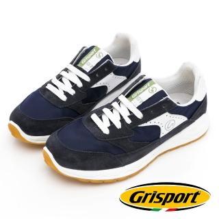 【GEORGE 喬治皮鞋】Grisport 義大利進口 真皮運動綁帶休閒鞋 -藍438015GH70