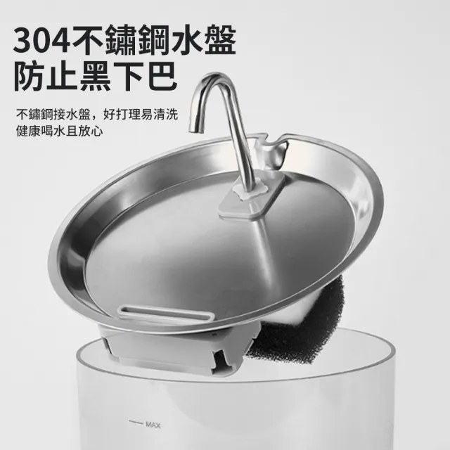 【Ancoy】不鏽鋼寵物飲水機 貓咪狗狗循環過濾活水機 3000ML大容量寵物飲水器 靜音毛孩喝水器 寵物餵水器