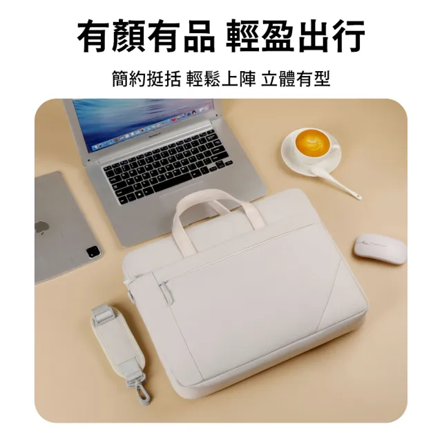 【OMG】15-16吋 單肩斜背大容量筆電包 防潑水防震氣囊手提電腦包 公事包 內膽包 商務包