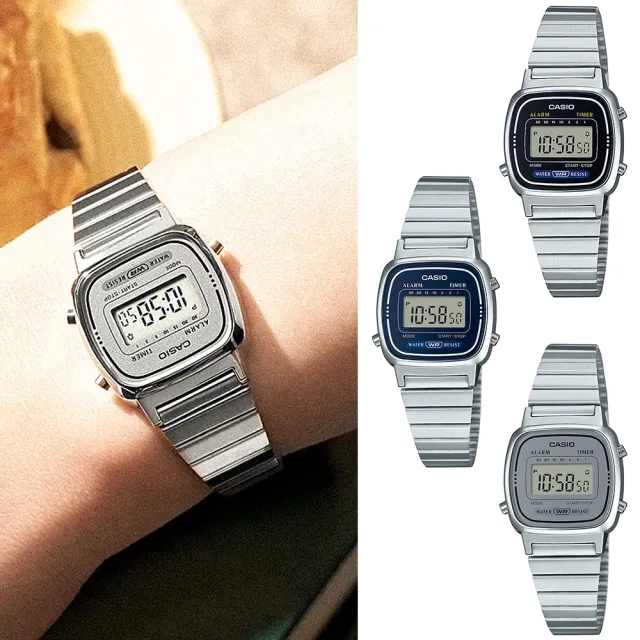 【CASIO 卡西歐】高人氣復古款計時手錶-3款可選 雙11 送禮(LA670WA-1/LA670WA-2/LA670WA-7)