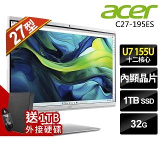 【Acer 宏碁】27型 Ultra 7 液晶電腦(C27-195ES/U7-155U/32G/1TB SSD/W11P)