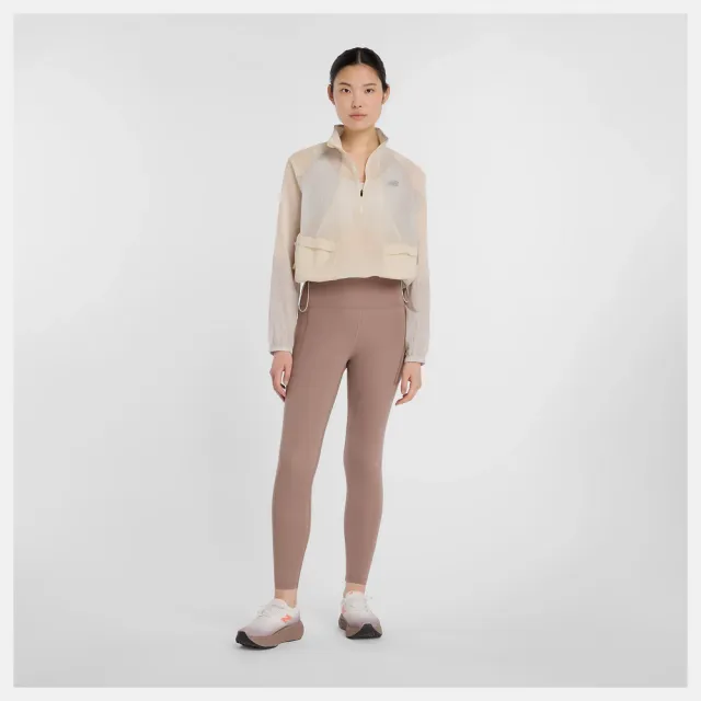 【NEW BALANCE】NB 運動緊身褲 緊身長褲 口袋 高腰 瑜珈 訓練 女 棕(WP51124EAS-F)