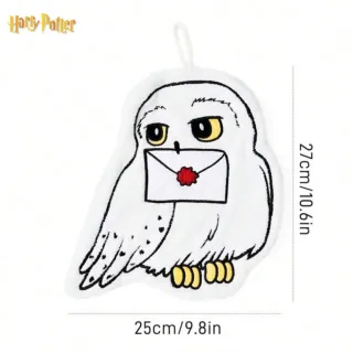 【Harry Potter 哈利波特】正版周邊葛來分多學院長袍嘿美貓頭鷹造型擦手巾毛巾(女友男友兒童交換聖誕禮物)