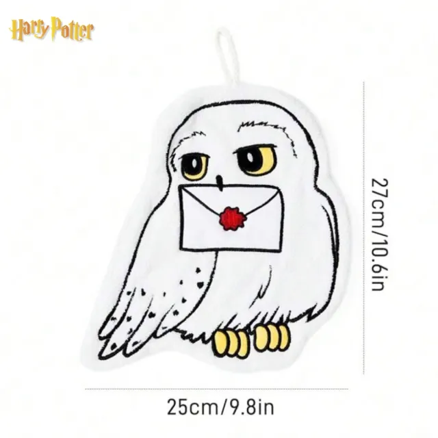 【Harry Potter 哈利波特】正版周邊葛來分多學院長袍嘿美貓頭鷹造型擦手巾毛巾(女友男友兒童交換聖誕禮物)