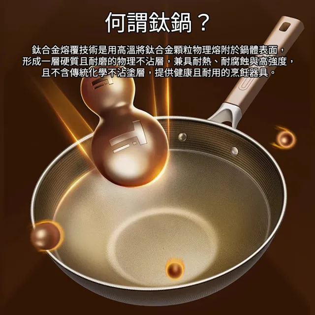 【GER 泰】32CM雙面鈦盾不沾炒鍋(不沾鍋 鈦金)