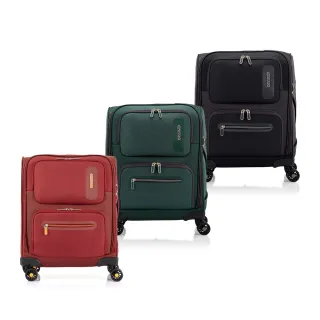 【AMERICAN TOURISTER 美國旅行者】18吋 MAXWELL 前開式輕量布面軟殼行李箱/布箱/登機箱/旅行箱(多色可選)