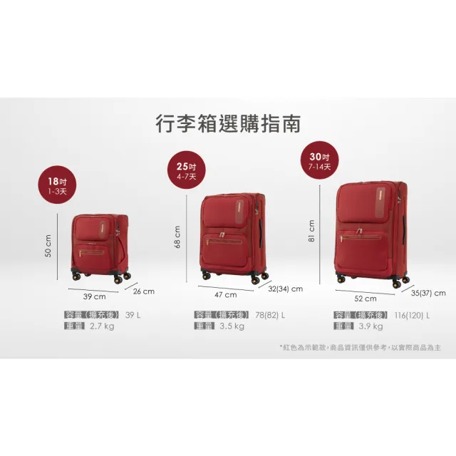 【AMERICAN TOURISTER 美國旅行者】25吋 MAXWELL 前開式/上掀式可擴充輕量布面軟殼行李箱/布箱(多色可選)