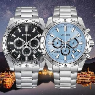 【CITIZEN 星辰】Chronograph系列 三眼計時腕錶/44mm(AN8230-59L/AN8230-59E)