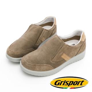 【GEORGE 喬治皮鞋】Grisport 義大利進口 絨面牛皮圓頭氣墊休閒鞋 -卡其色 438012GH48