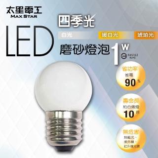 【太星電工】四季光 LED 磨砂燈泡E27/1W白光/暖白光/琥珀光(節能照明∣氣氛燈泡∣裝飾燈泡∣三色可選)