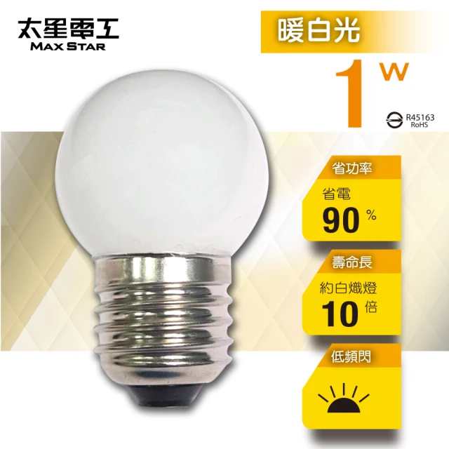 【太星電工】四季光 LED 磨砂燈泡E27/1W白光/暖白光/琥珀光(節能照明∣氣氛燈泡∣裝飾燈泡∣三色可選)