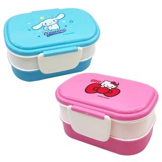 【SANRIO 三麗鷗】PP雙層便當盒超值2件組(Hello kitty+大耳狗)