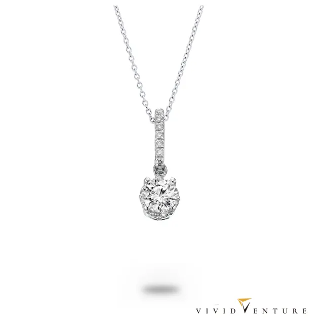 【Vividventure 亞帝芬奇】GIA 50分 DVS2 3EX 八心八箭 無螢光 天然鑽石 真鑽 項鍊 愛璀璨(18金台)