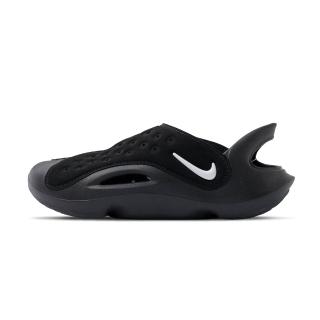 【NIKE 耐吉】Aqua Swoosh 女鞋 大童 黑色 舒適 橡膠 彈性 光滑 涼鞋 FV6363-002