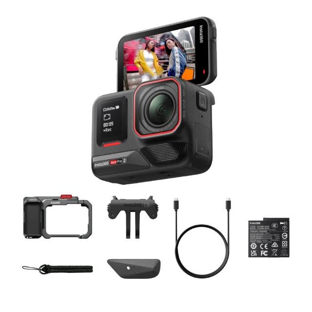 【Insta360】ACE PRO 2 翻轉螢幕運動相機 單電版 街拍套組 灰(東城代理商公司貨)