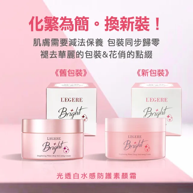 【LEGERE 蘭吉兒】通勤防曬組(安瓶防曬乳SPF50+水感素顏霜50g)