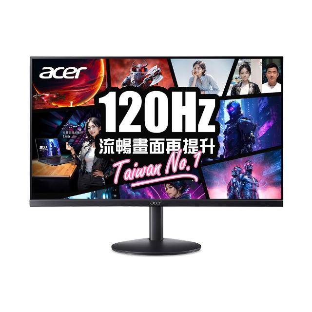 2入【Acer 宏碁】SA273 G0B 27型 IPS FHD 16:9 120Hz超薄護眼電腦螢幕-黑(27吋/內建喇叭/AdaptiveSync/1ms)