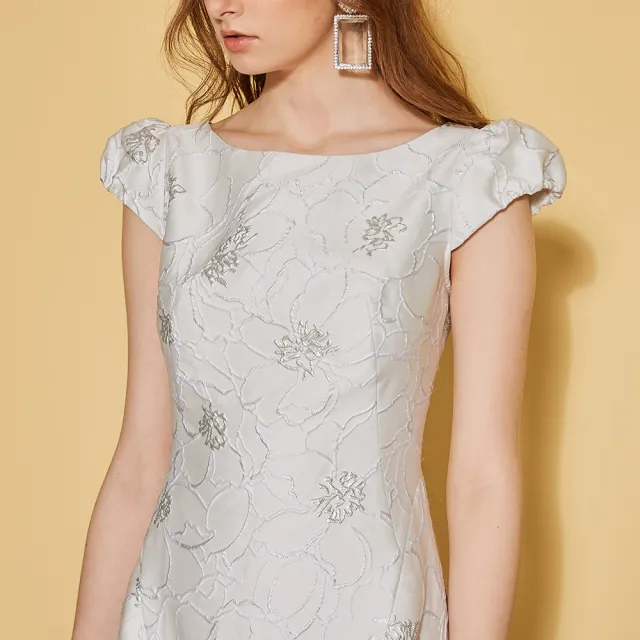 【ICHE 衣哲】進口精緻絲製銀紗禮服洋裝-白金