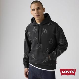 【LEVIS】男款 抽繩帽T Oversize寬鬆版型 牛仔帽 馬蹄 印花設計 男生上衣 熱賣單品 38479-0418