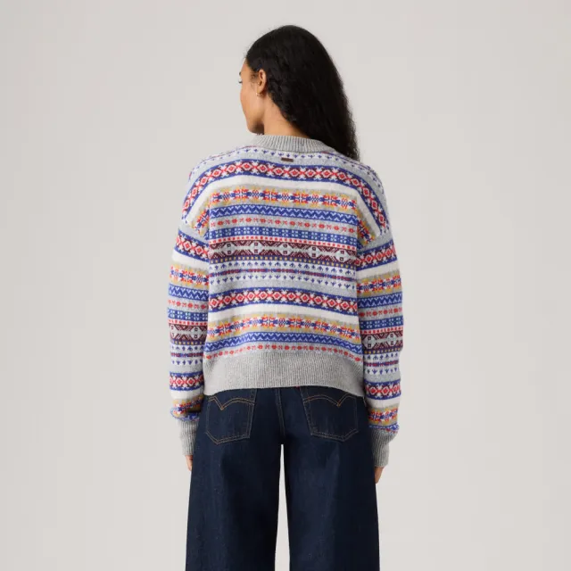 【LEVIS】女款 羊毛針織衫 針織毛衣 蘇格蘭圖騰 女生上衣 熱賣單品 0037V-0003
