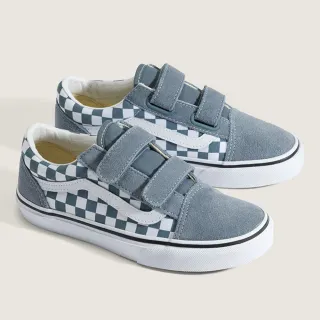 【VANS 官方旗艦】Old Skool V 中童款灰藍色滑板鞋