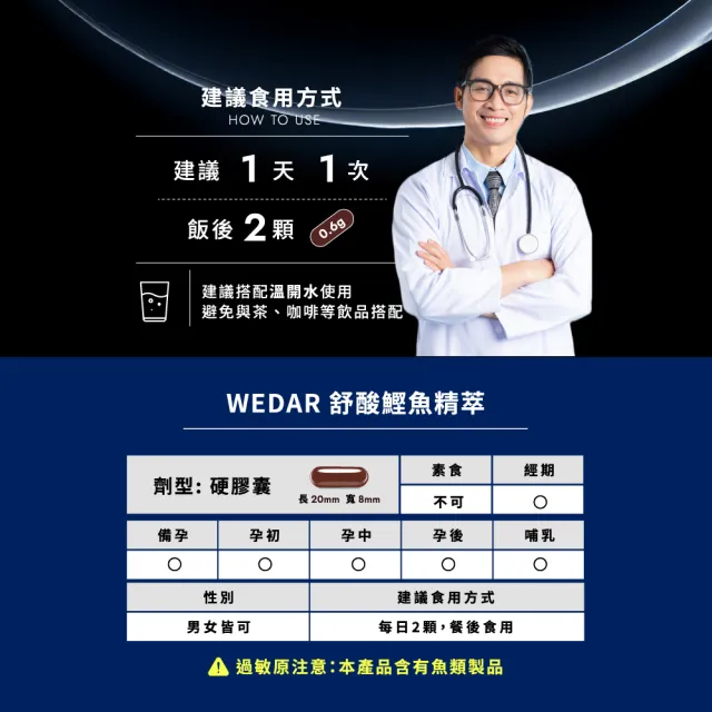 【Wedar 薇達】舒酸鰹魚精萃 6盒組(30顆/盒.結晶對策.鰹魚雙胜肽.蛋白水解酵素.酸櫻桃.促進新陳代謝)