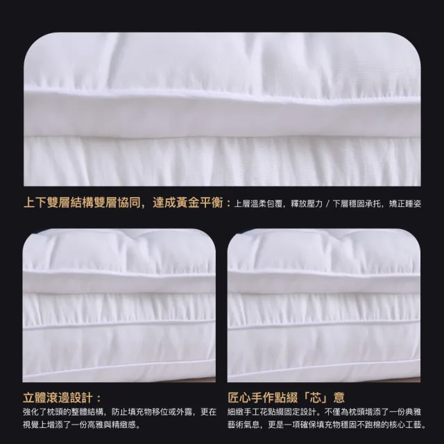 【ISHUR 伊舒爾】雲柔雙層枕2入 雙枕心設計(贈天絲枕套2入/羽絲絨枕/枕頭/枕芯)