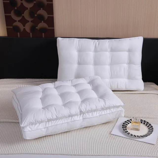 【ISHUR 伊舒爾】雲柔雙層枕2入 雙枕心設計(贈天絲枕套2入/羽絲絨枕/枕頭/枕芯)