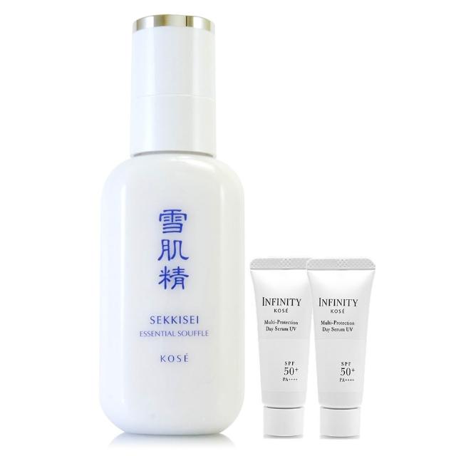 【KOSE 高絲】雪肌精舒芙蕾精華乳140ml+無限肌緻全效精華隔離乳10g*2(專櫃公司貨)