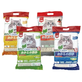 【ECO艾可】豆腐貓砂7L-6入 原味/綠茶/玉米/活性炭(貓砂)