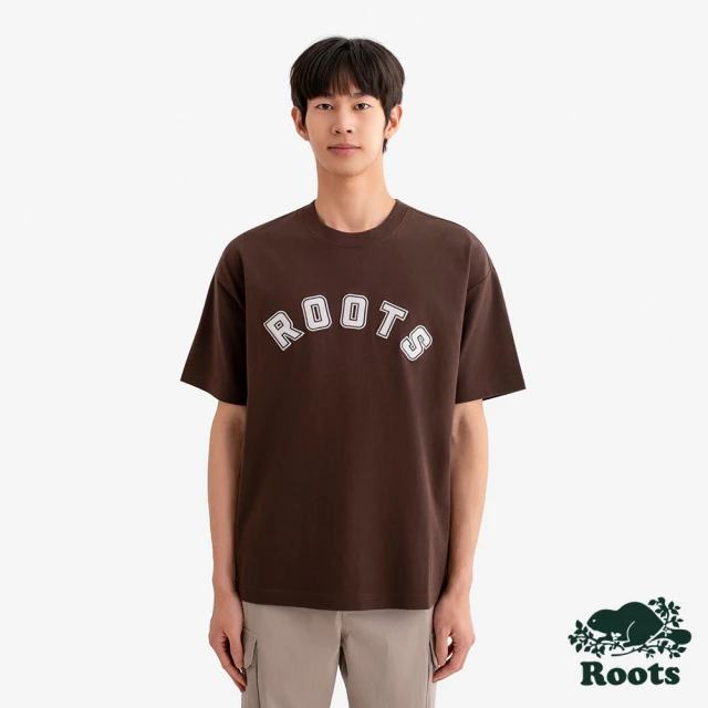 【Roots】Roots男裝-ROOTS ATHLETICS ARC 短袖上衣(深棕色)