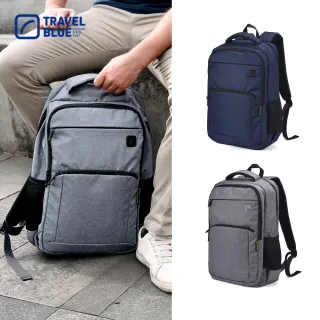 【Travel Blue 藍旅】城市漫遊款背包-海軍藍/灰 TB3100(防水電腦包/雙肩包/商務背包/旅行背包)