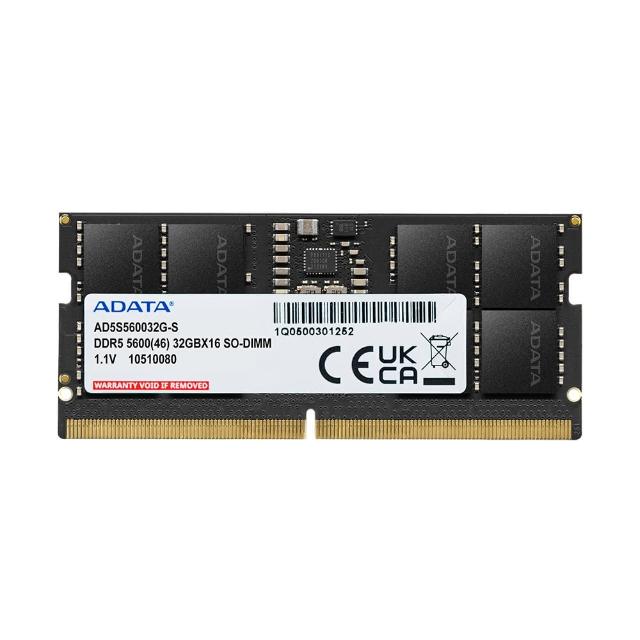 【ADATA 威剛】DDR5 5600 16GB 筆記型記憶體 (AD5S560016G-S)
