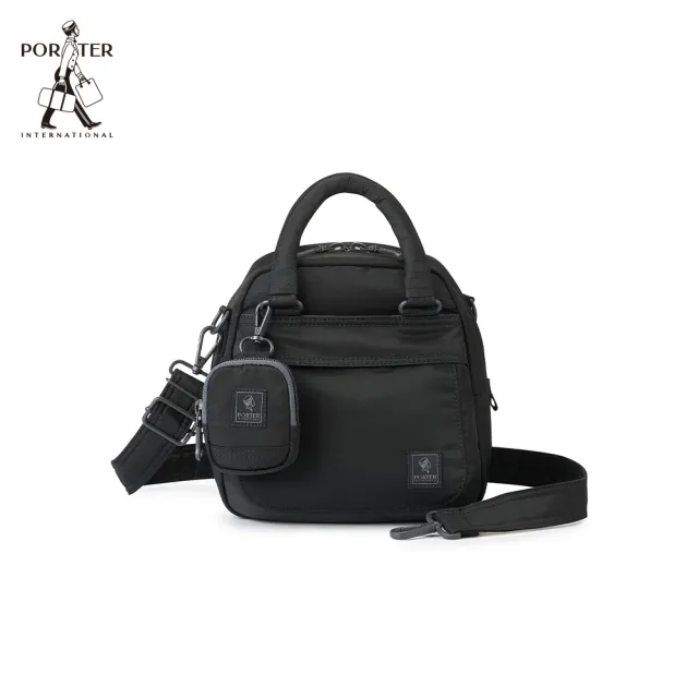 【PORTER INTERNATIONAL】充裕隨行HARBOR手提包(附迷你萬用包)-(黑)