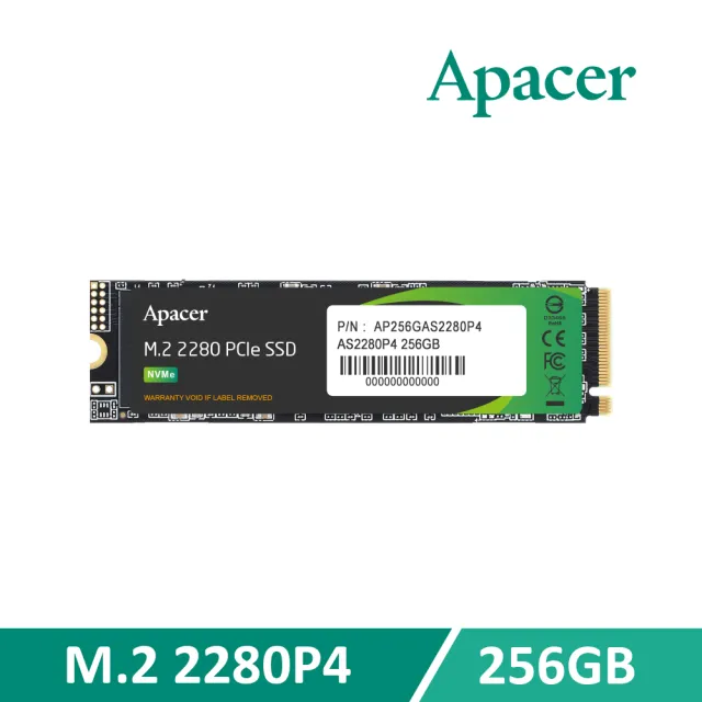 【Apacer 宇瞻】AS2280P4 M.2 PCIe 256GB Gen3x4 固態硬碟