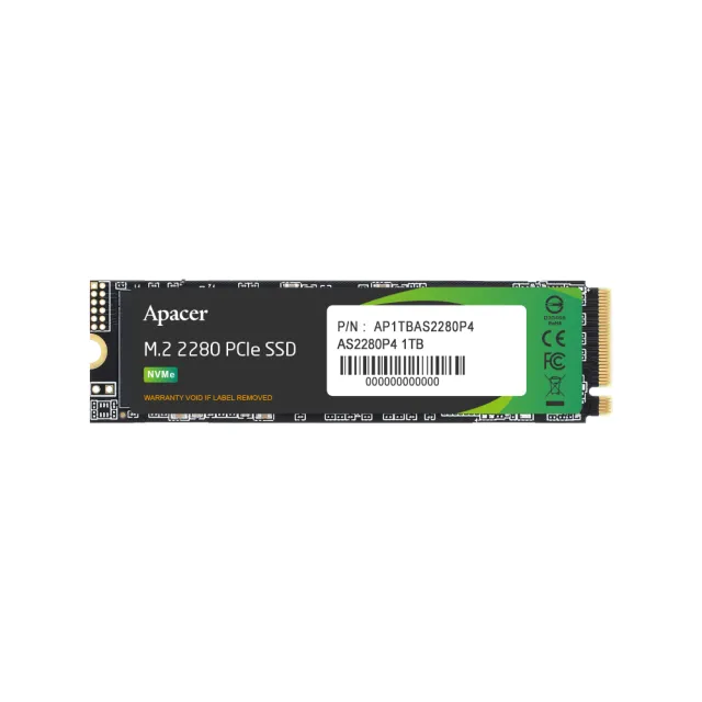 【Apacer 宇瞻】AS2280P4 M.2 PCIe 1TB Gen3x4 固態硬碟
