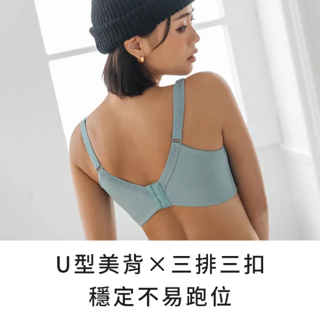 【玉如阿姨】迷日月暈內衣※0726丈青(C.D罩 低脊心 側收 集中 包覆 台灣製)