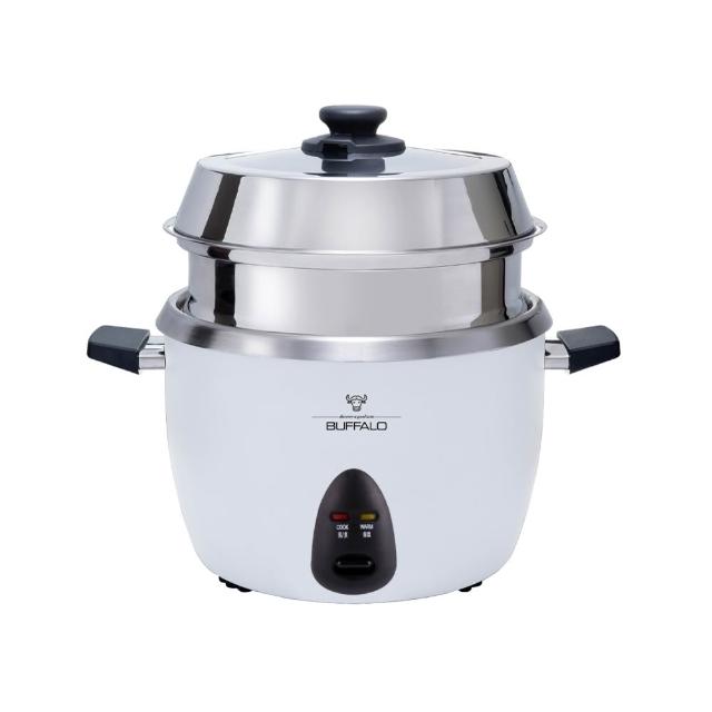 【Buffalo 牛頭牌】15人份_附不鏽鋼蒸籠_極淨厲害電鍋(白TC28BW / 可分離式牛頭鋼內鍋 / 304不鏽鋼)